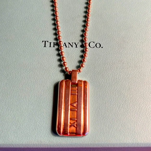 TIFFANY 925 SS ATLAS tag on TIFFANY 925 SS beaded 20” necklace